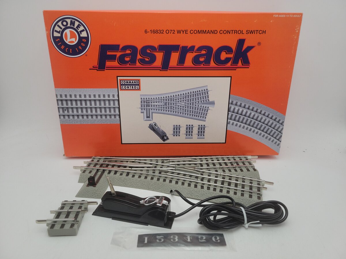 Lionel 6-16832 O72 FasTrack Command Control Wye Switch Turnout EX/Box