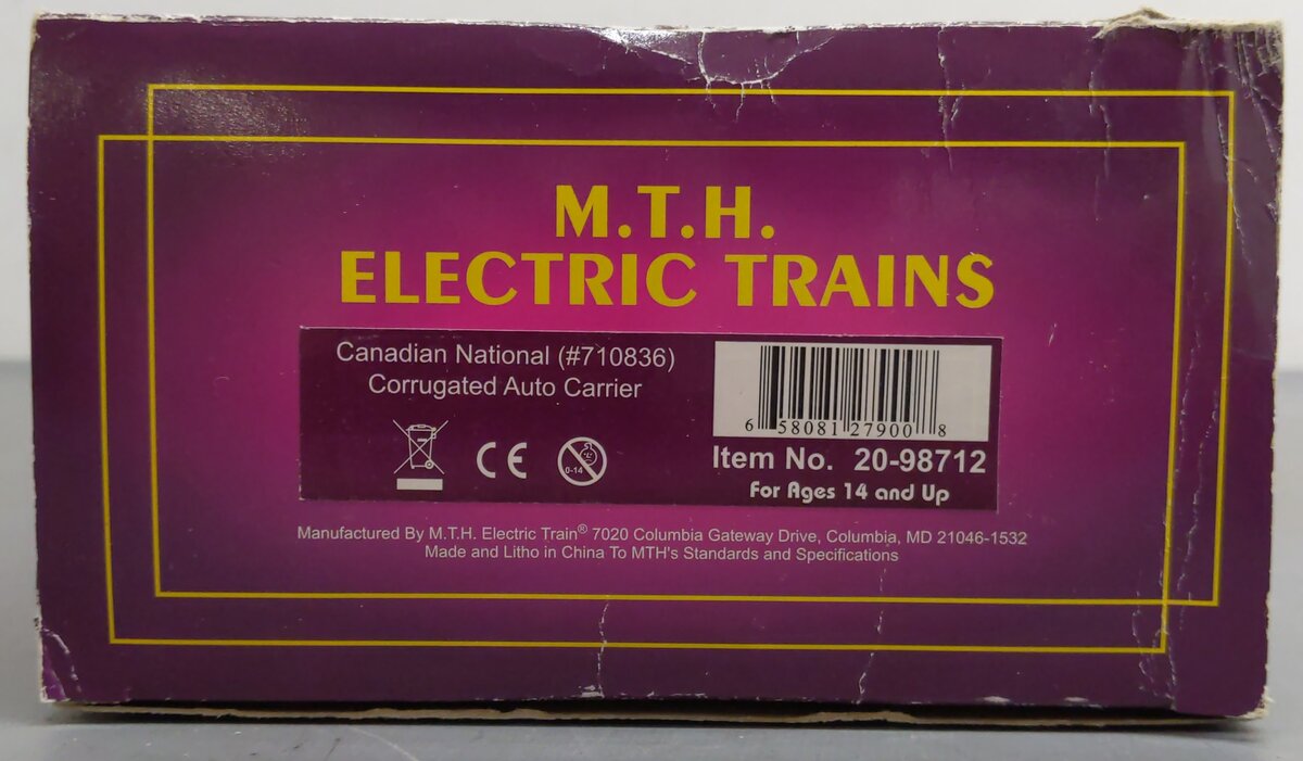 MTH 20-98712 Canadian National Corrugated Auto Carrier #710836 EX/Box