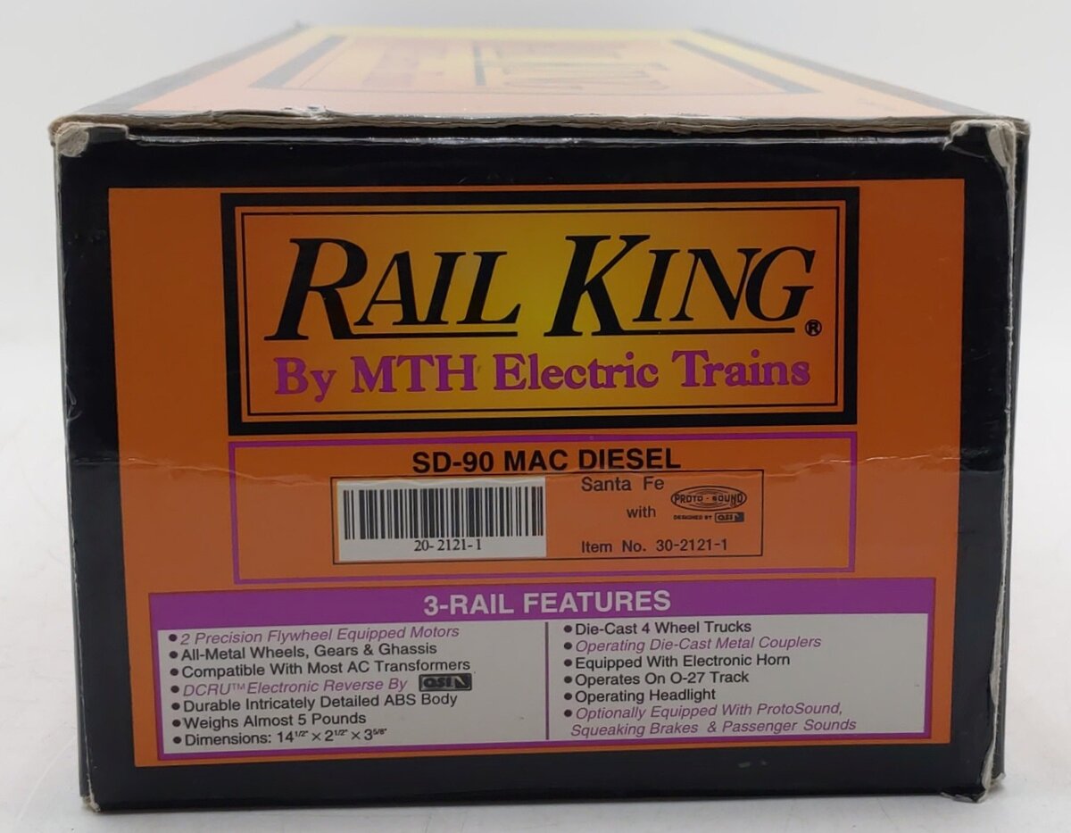 MTH 30-2121-1 O Gauge Santa Fe SD90 Mac Diesel Engine w/PS1 #8300 EX/Box