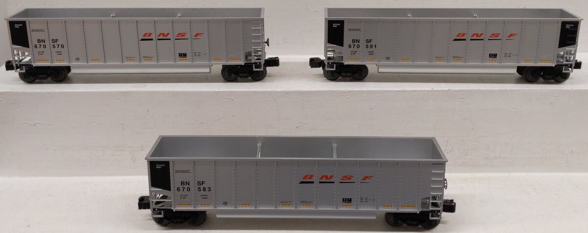 Lionel 6-17482 O Gauge BNSF Bathtub Gondolas (Pack of 3) EX/Box