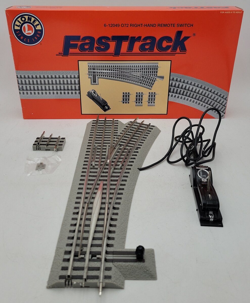 Lionel 6-12049 O72 Right Hand Remote-Control FasTrack Switch Turnout LN/Box