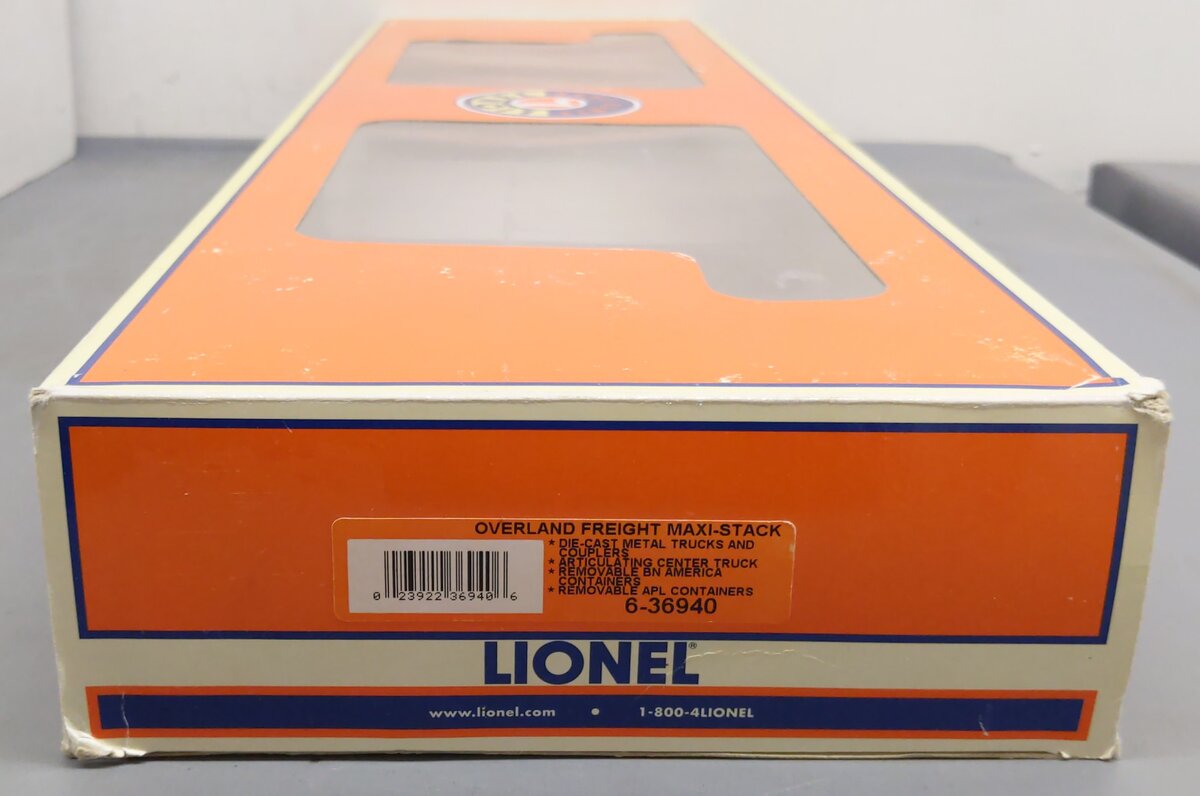 Lionel 6-36940 O Gauge Overland Freight Maxi-Stack Flatcar Set LN/Box