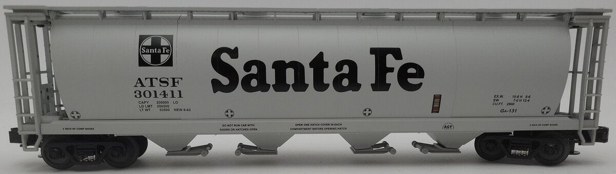 MTH 20-97421 Santa Fe 4-Bay Cylindrical Hopper #301411 EX/Box