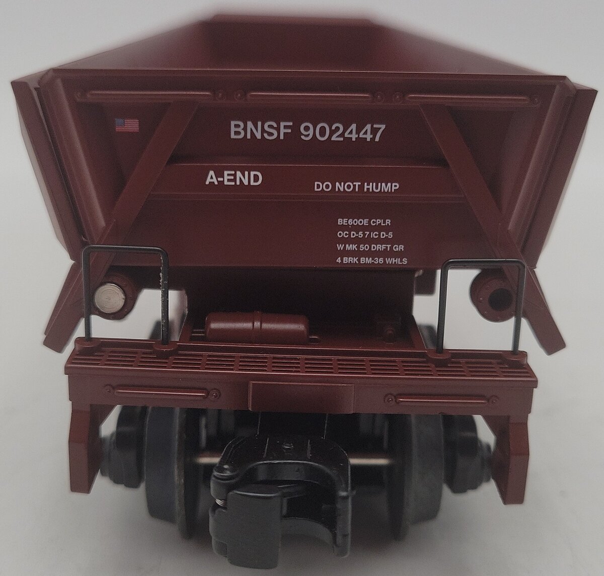 Atlas 3009962-4 O Burlington Northern Santa Fe Brown 3-Rail Operating Dump Car EX/Box