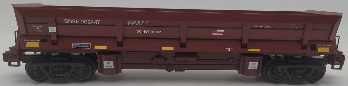 Atlas 3009962-4 O Burlington Northern Santa Fe Brown 3-Rail Operating Dump Car EX/Box