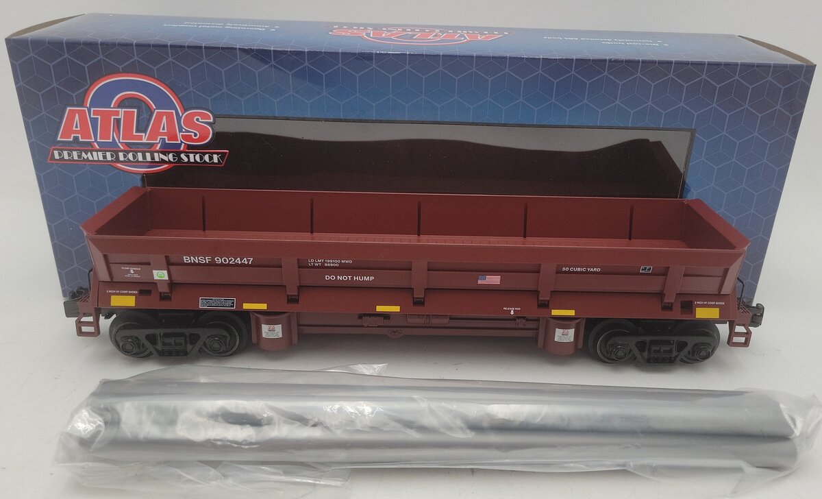 Atlas 3009962-4 O Burlington Northern Santa Fe Brown 3-Rail Operating Dump Car EX/Box