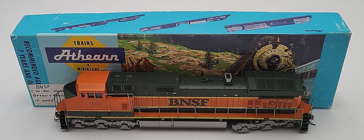 Athearn 3970 HO Scale BNSF Dash 9-44CW Non-Powered Diesel Locomotive # 1000 EX/Box