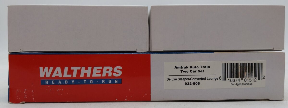Walthers 932-908 HO Amtrak Auto Train Deluxe Sleeper/Converted Lounge (Set of 2) EX/Box