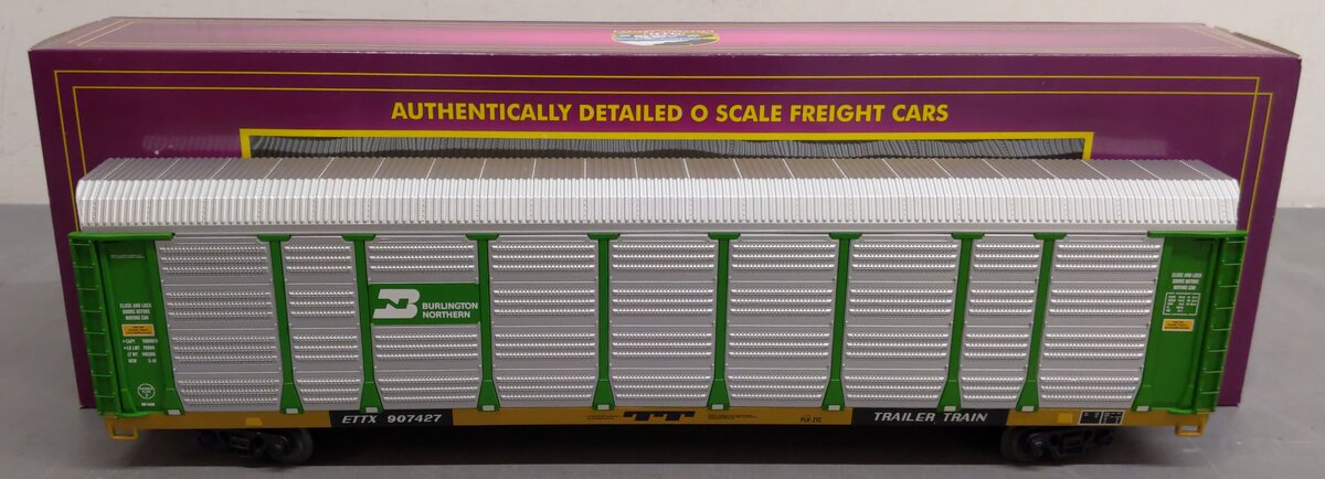 MTH 20-98702 O Gauge Burlington Northern Corrugated Auto Carrier #907427 EX/Box