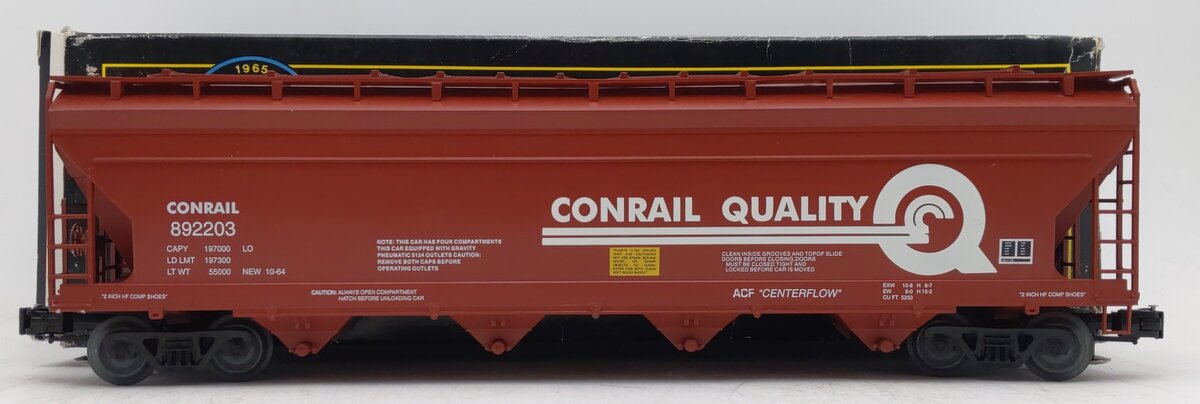 Weaver 892203 O Gauge Conrail Quality (Red) Covered Hopper #892203 -3Rail VG/Box