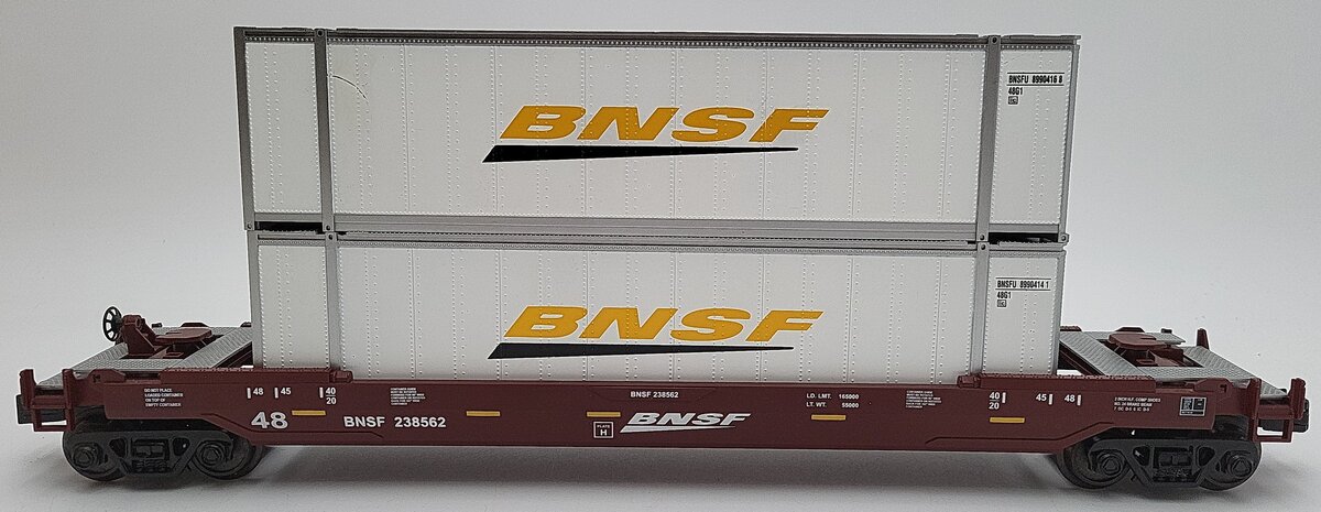 MTH 30-7054B BNSF Husky Stack Car LN/Box