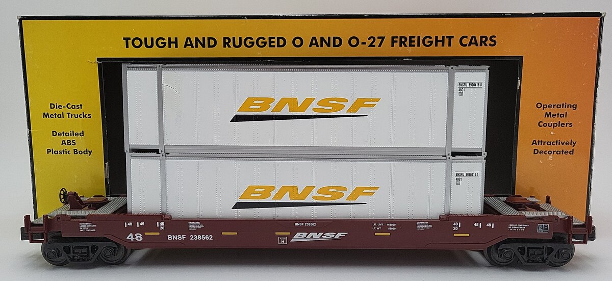 MTH 30-7054B BNSF Husky Stack Car LN/Box