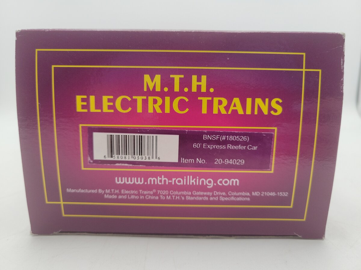 MTH 20-94029 O BNSF Refrigerator Car #180526 LN/Box