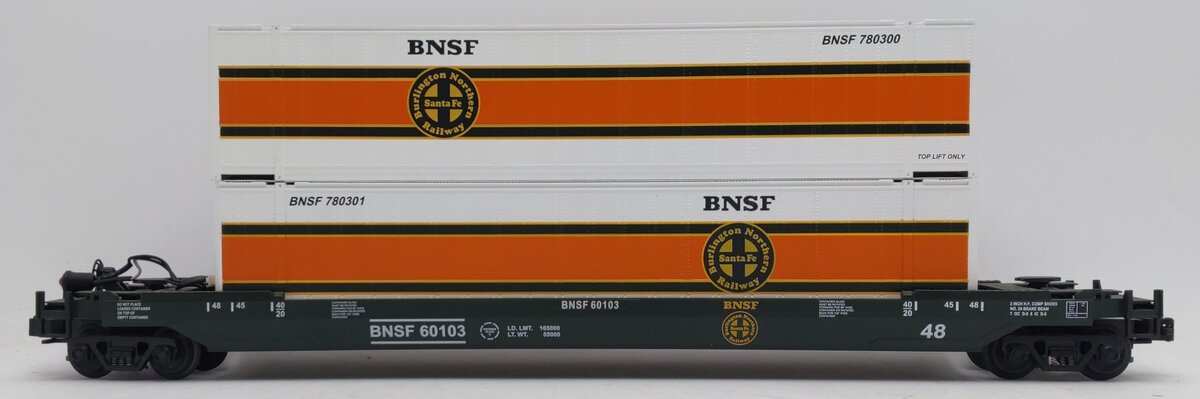 MTH 20-95009 O BNSF Husky Stack Container Car w/ETD EX/Box