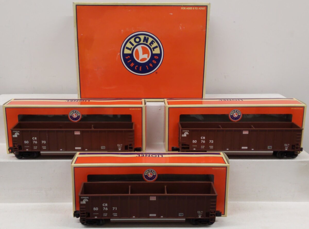 Lionel 6-17429 O Gauge Conrail Bathtub Gondolas (Set of 3) EX/Box