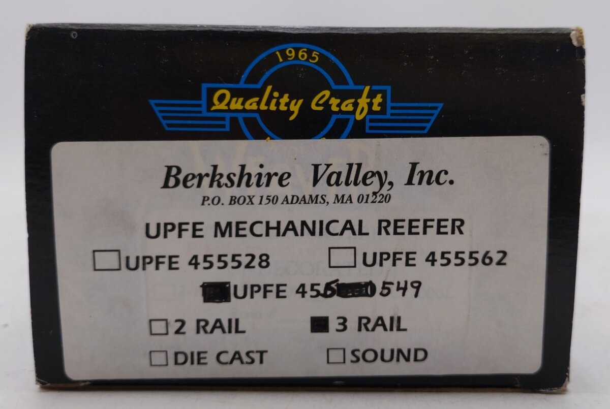 Weaver O Scale Union Pacific Fruit Express Mechanical Reefer #455549 (3-Rail) EX/Box