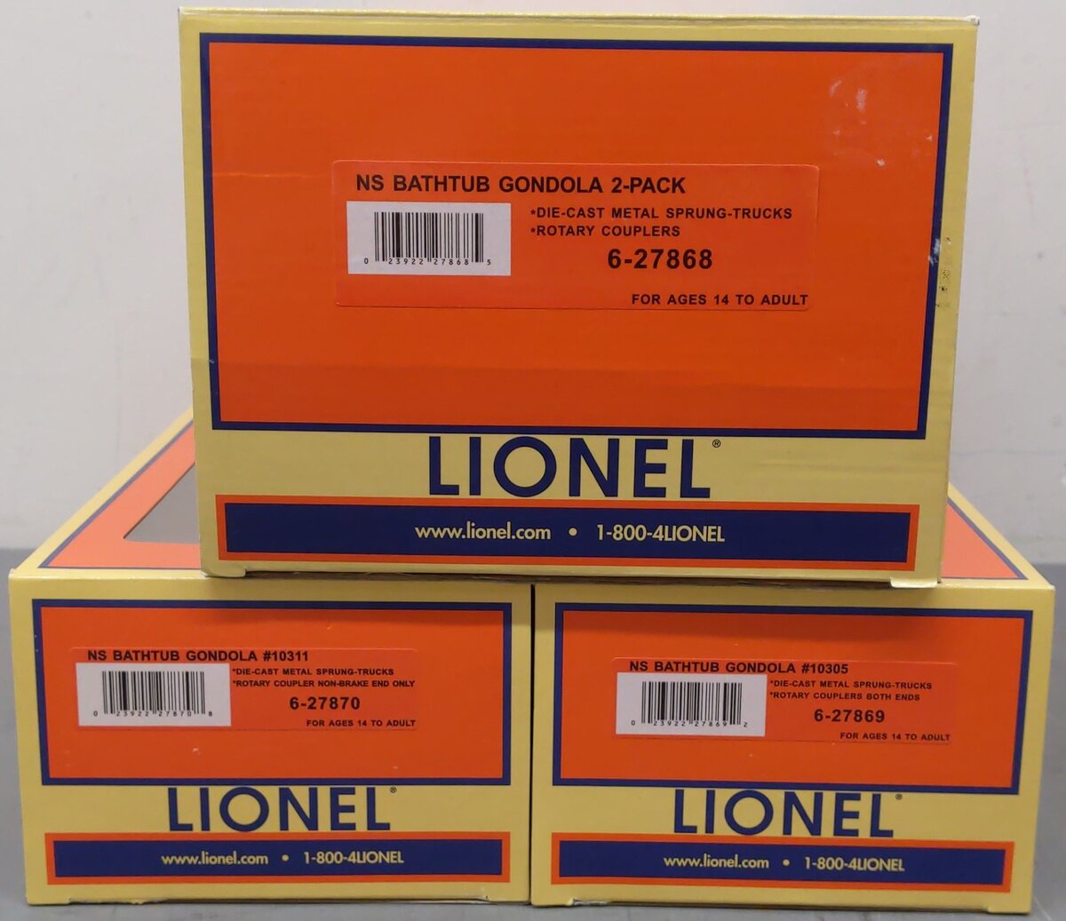 Lionel 6-27868 Norfolk Southern Bathtub Gondolas (Set of 2) EX/Box
