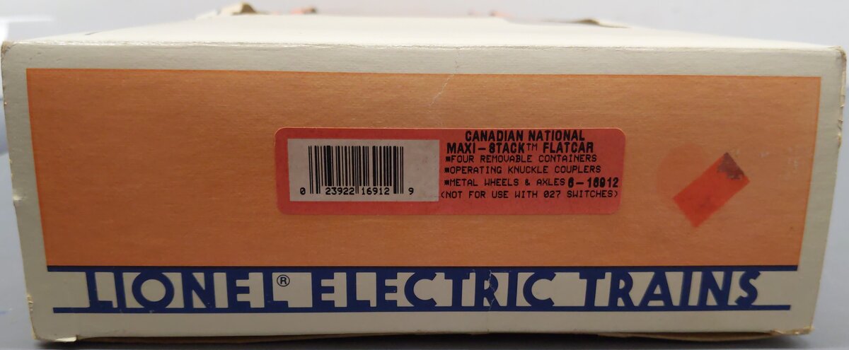Lionel 6-16912 O Gauge Canadian National Maxi-Stack Intermodal Cars EX/Box
