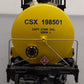 MTH 20-96023 O CSX 20,000 Gallon 4-Compartment Tank Car #198501 EX/Box