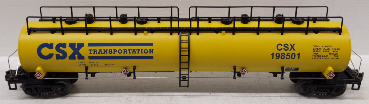 MTH 20-96023 O CSX 20,000 Gallon 4-Compartment Tank Car #198501 EX/Box