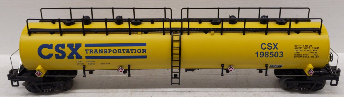 MTH 20-96023 O CSX 20,000 Gallon 4-Compartment Tank Car #198503 EX/Box