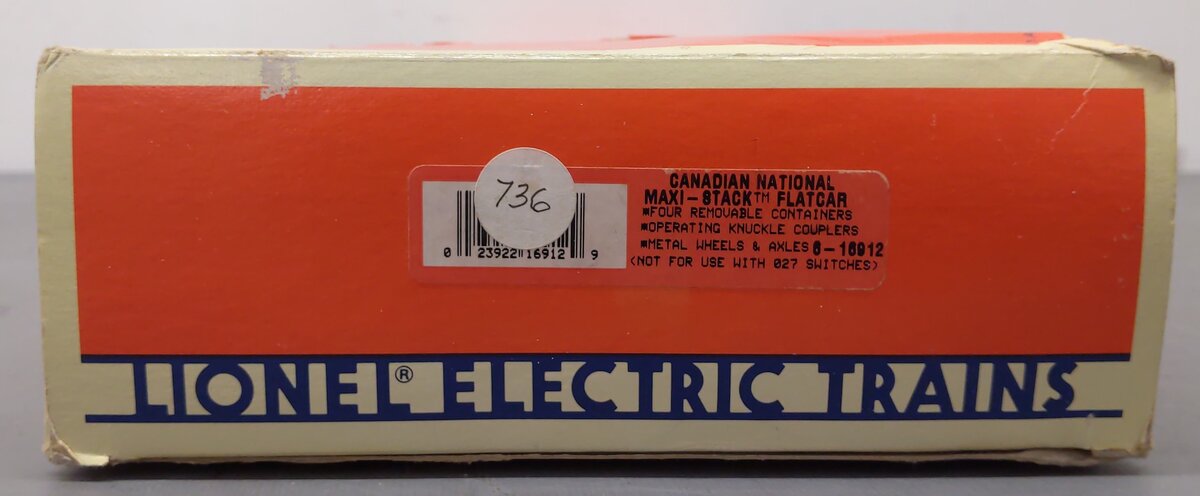 Lionel 6-16912 O Gauge Canadian National Maxi-Stack Intermodal Cars EX/Box