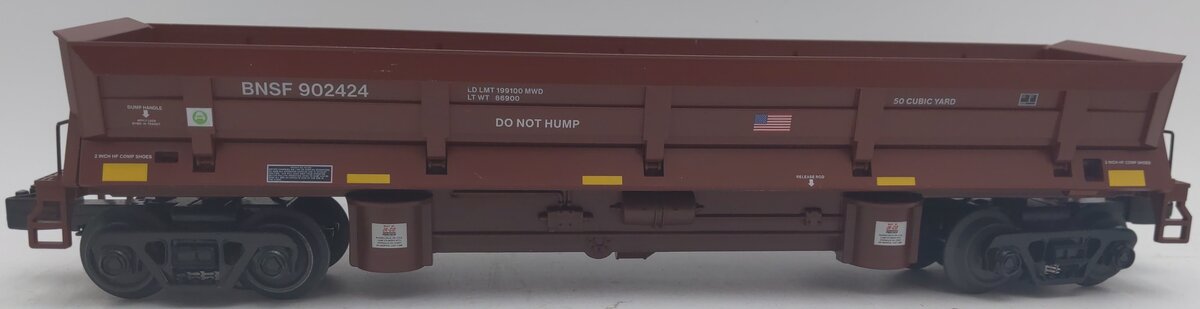 Atlas 3009962 O BNSF Brown Operating Dump Car #902424 (3-Rail) EX/Box