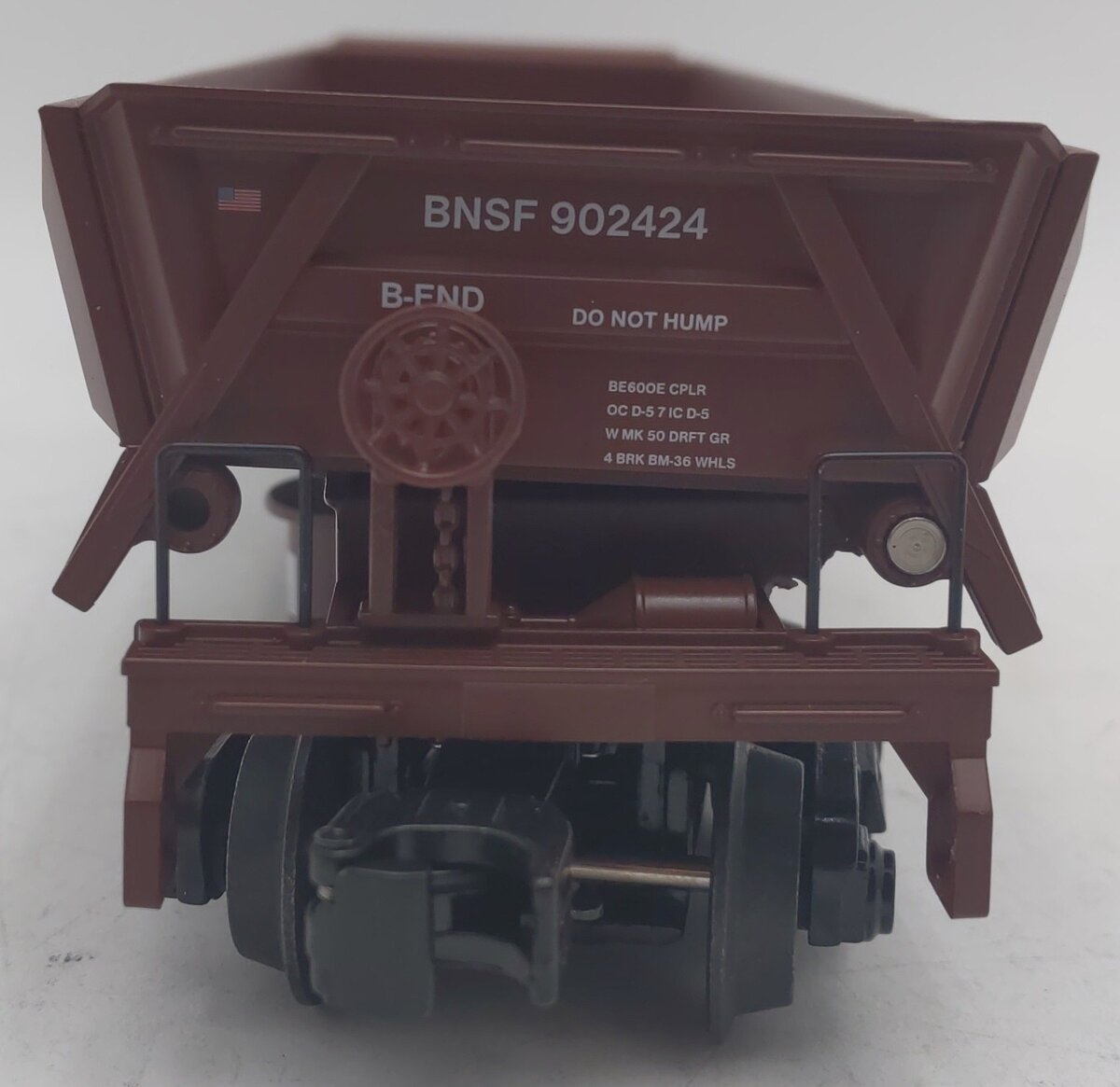 Atlas 3009962 O BNSF Brown Operating Dump Car #902424 (3-Rail) EX/Box