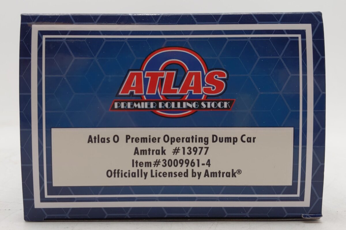 Atlas 3009961-4 O Gauge Amtrak Premier Operating Dump Car w/Load #13977 LN/Box