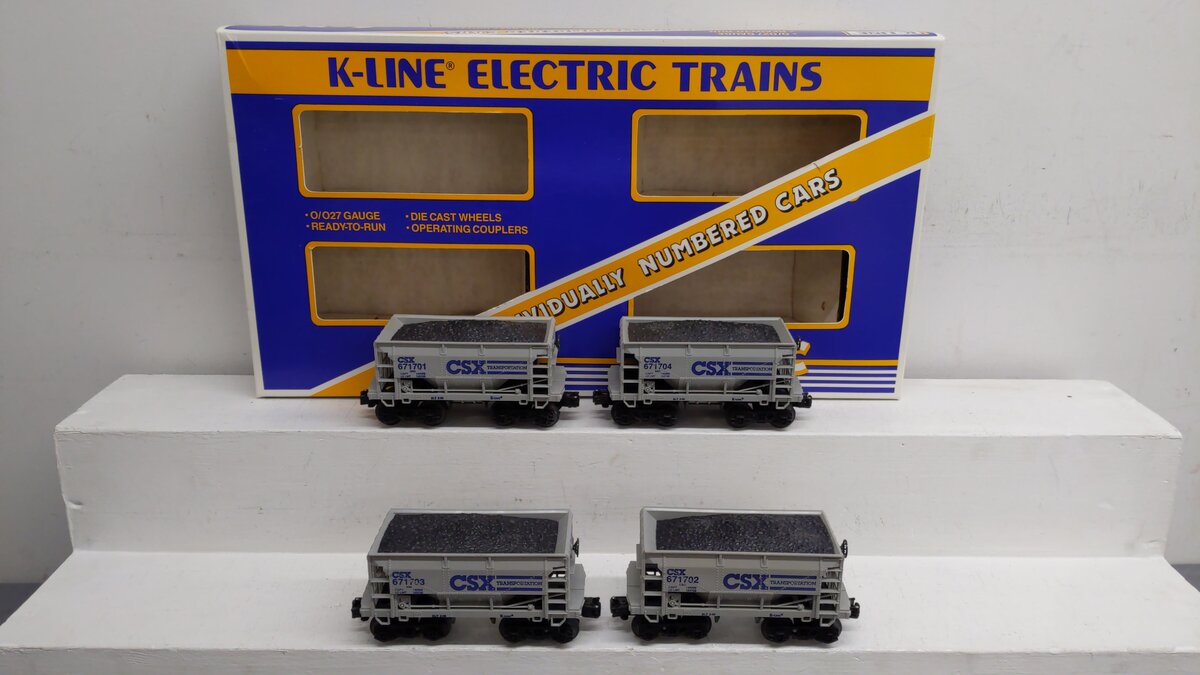 K-Line K-6717A O Gauge CSX 4-Pac Car Set EX/Box