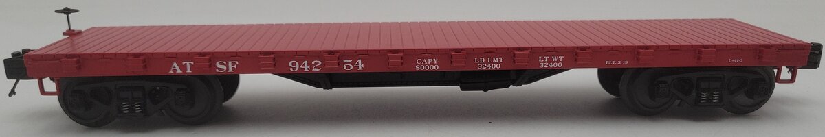 MTH 20-98455 O Santa Fe 50-Ton 41' Wood Flatcar #94254 EX/Box