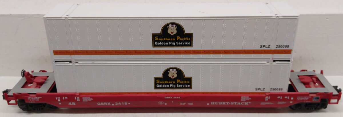 MTH 20-95003 O Gauge Southern Pacific Husky Stack Car #2415 w/Containers EX/Box