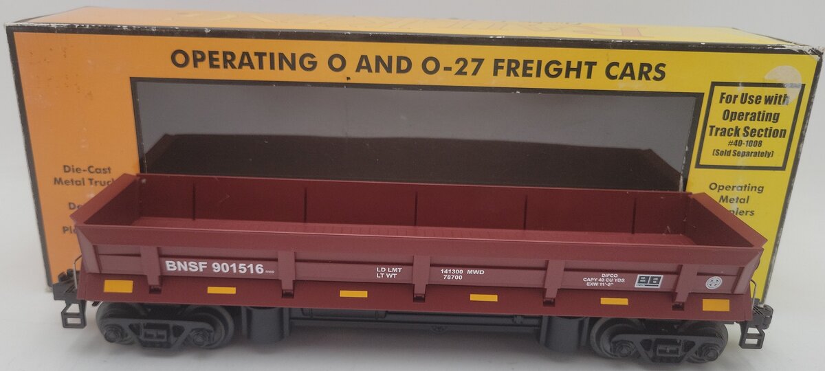 MTH 30-79453 O Gauge BNSF Operating Dump Car #901516 EX/Box