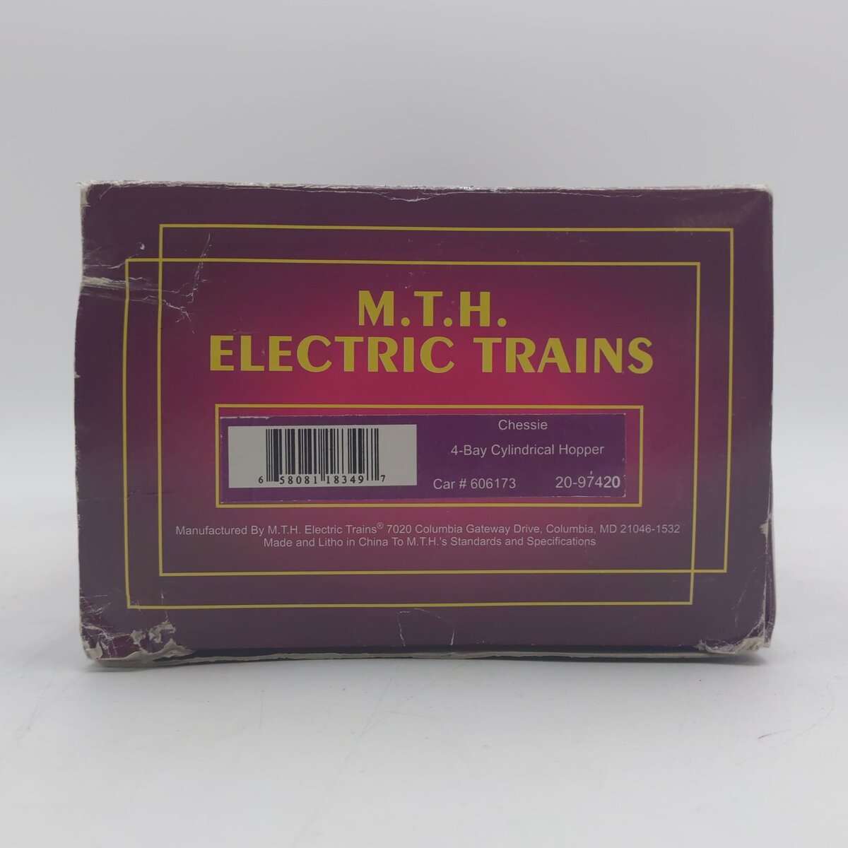 MTH 20-97420 O Gauge Chessie Cylindrical 100-Ton Hopper Car #606173 LN/Box