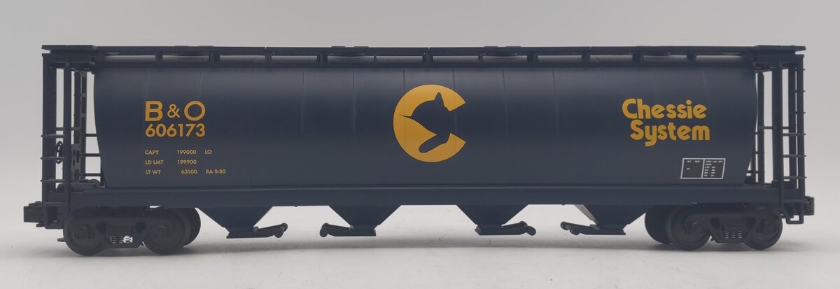 MTH 20-97420 O Gauge Chessie Cylindrical 100-Ton Hopper Car #606173 LN/Box