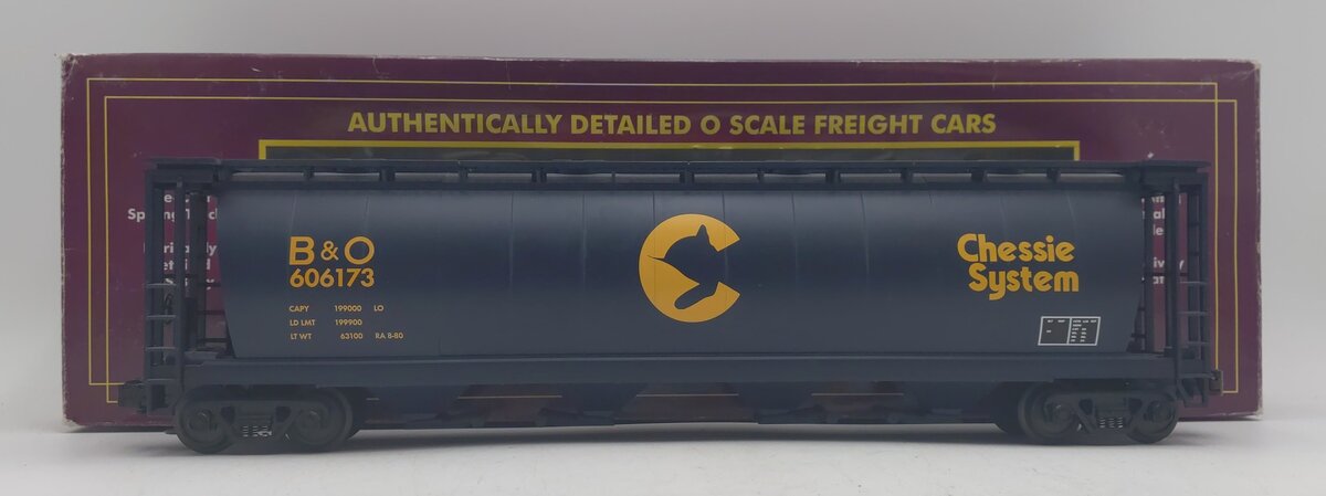 MTH 20-97420 O Gauge Chessie Cylindrical 100-Ton Hopper Car #606173 LN/Box