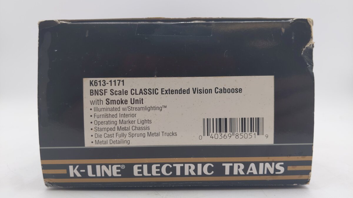 K-Line K613-1171 BNSF Extended Vision Caboose (3-Rail)/Box