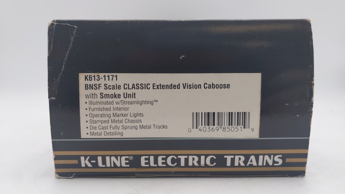 K-Line K613-1171 BNSF Extended Vision Caboose (3-Rail)/Box