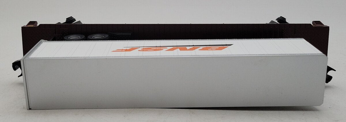 MTH 30-76426 O BNSF Flat w/Trailer #545618 LN/Box