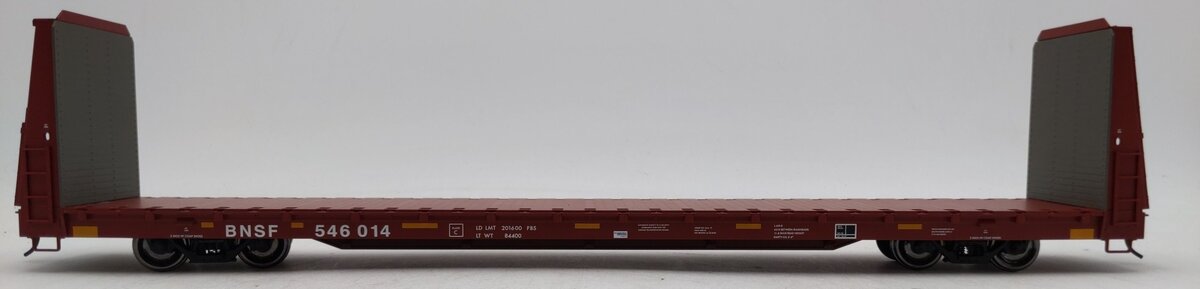 Atlas 2001751-3 O Scale BNSF 62` Bulkhead Flat Car #546014 (2-Rail) NIB