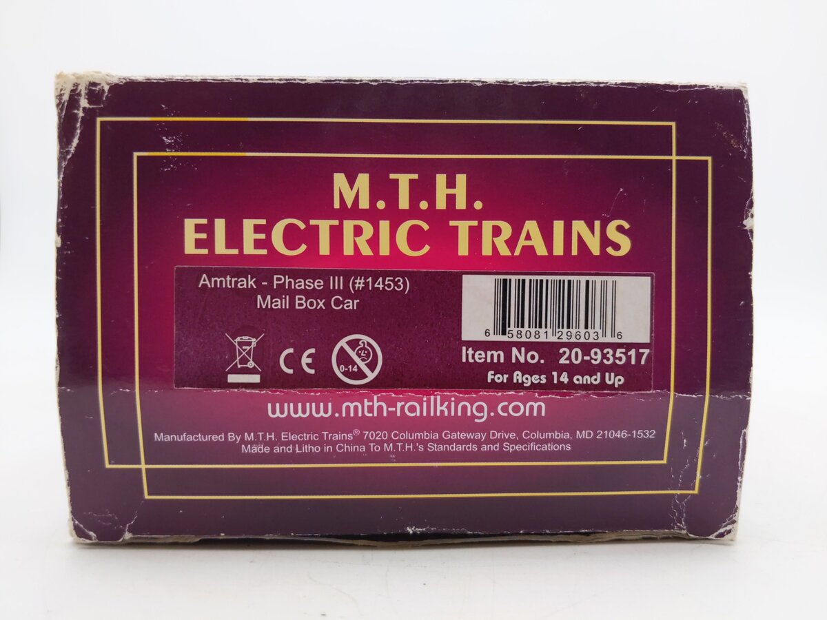 MTH 20-93517 Phase III Mail Box Car #1453 EX/Box