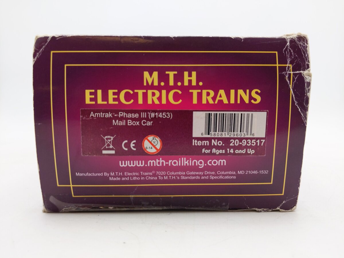 MTH 20-93517 Phase III Mail Box Car #1453 EX/Box