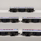 Williams O Amtrak Metro-Liner Passenger Car Set 880, 881, 882, 883, 884 (5) EX/Box