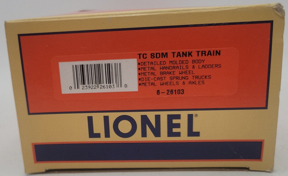 Lionel 6-26103 O Gauge GATX Tank Train Single Dome Tank Car EX/Box