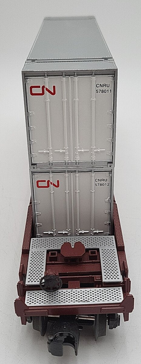 MTH 30-76412 O Gauge Canadian National Husky Stack Car w/Containers LN/Box
