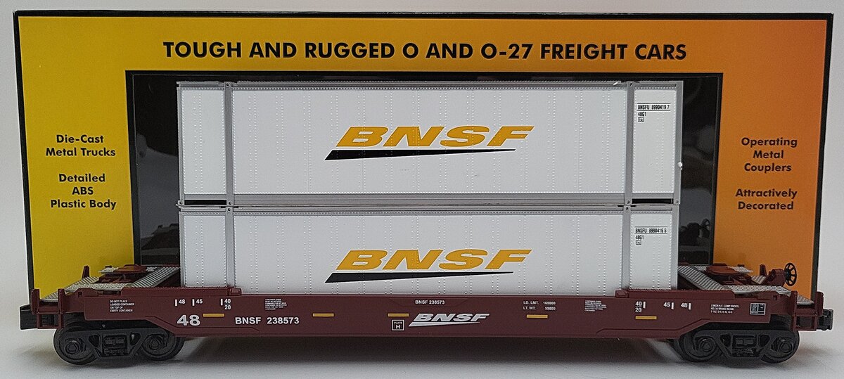 MTH 30-7054B BNSF Husky Stack Car LN/Box