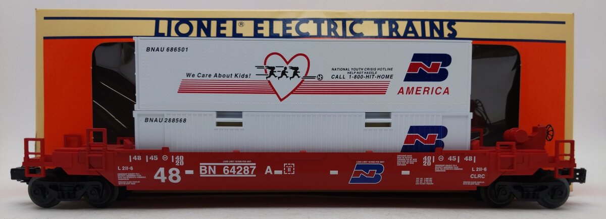 Lionel 6-52101 O Burlington Northern LRRC Flat Car LN/Box