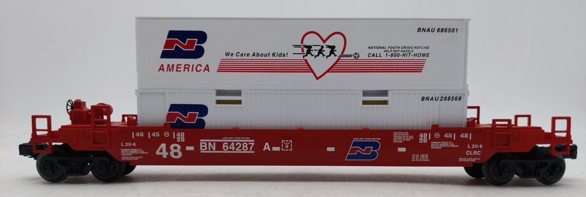 Lionel 6-52101 O Burlington Northern LRRC Flat Car LN/Box