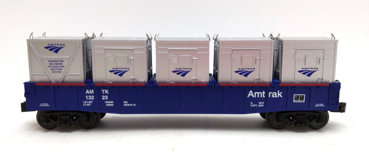 MTH 30-72095 O-27 Amtrak Gondola w/LCL Containers LN/Box