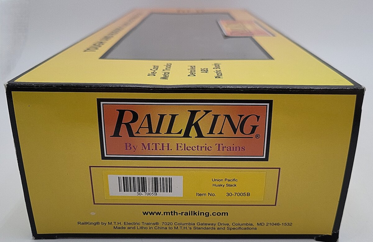 MTH 30-7005B O Gauge Union Pacific Flat with UP Doublestack EX/Box